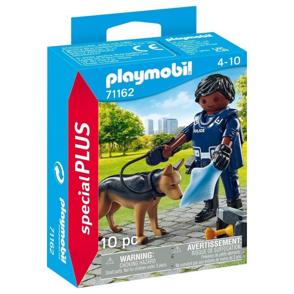 PLAYMOBIL-ΑΣΤΥΝΟΜΙΚΟΣ ΜΕ ΣΚΥΛΟ-ΑΝΙΧΝΕΥΤΗ 