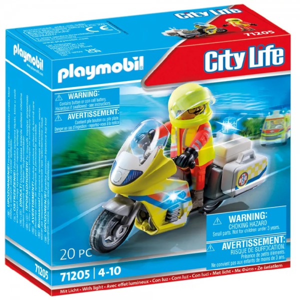 PLAYMOBIL-ΔΙΑΣΩΣΤΗΣ ΜΕ ΜΟΤΟΣΙΚΛΕΤΑ 