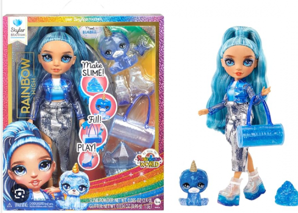 RAINBOW HIGH ΚΟΥΚΛΑ & SLIME - SKYLER (BLUE)