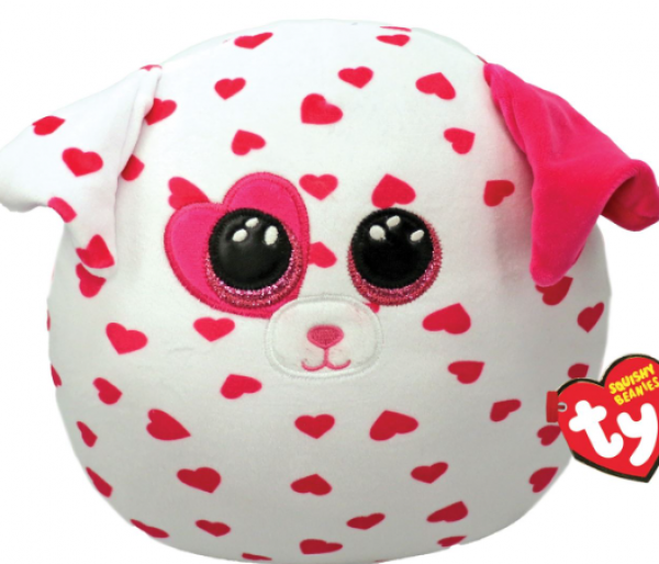 SQUISHY BEANIES ΣΚΥΛΑΚΙ ΜΕ ΚΑΡΔΟΥΛΕΣ 25εκ. Χ 56εκ. (ΚΙΝΑ)