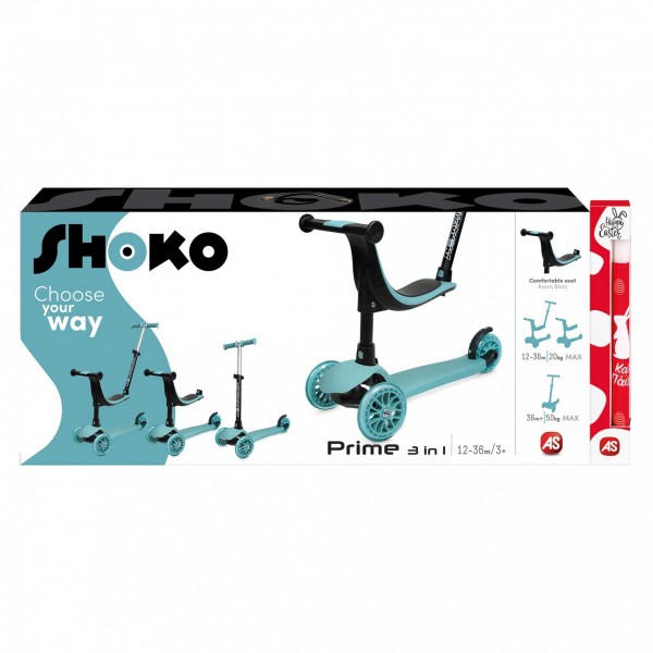 SHOKO SCOOTER PREMIUM 3 IN 1 ΓΑΛΑΖΙΟ (ΚΙΝΑ)