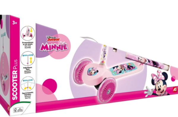 SCOOTER PLUS MINNIE ΜΕ ΛΑΜΠΑΔΑ (ΚΙΝΑ)