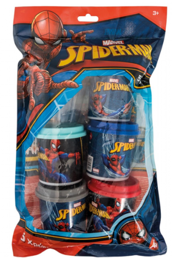 5 ΒΑΖΑΚΙΑ ΠΛΑΣΤΕΛ.40Ζ ΣΕ ΣΑΚΟΥΛΑΚΙ SPIDERMAN (KINA)