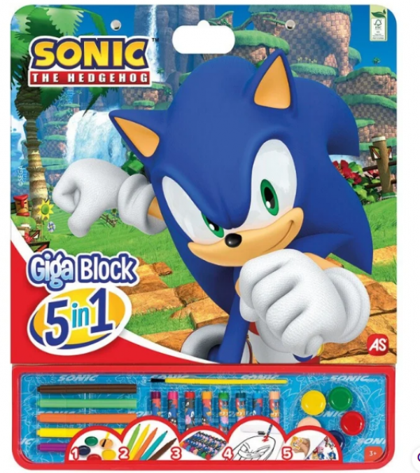ΣΕΤ ΖΩΓΡΑΦΙΚΗΣ GIGA BLOCK 5 IN 1 SONIC THE HEDGEHOG (ΚΙΝΑ)
