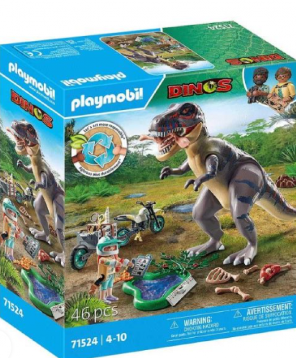 PLAYMOBIL-T-REX ΚΑΙ ΕΞΕΡΕΥΝΗΤΗΣ ΜΕ ΜΟΤΟΣΙΚΛΕΤΑ (ΒΑ)