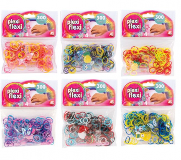 PLEXI FLEXI ΣΑΚΟΥΛΑΚΙ 300 ΛΑΣΤΙΧΑΚΙΑ & 4 ΑΞΕΣΟΥΑΡ (ASSORT OF 6 COLORS) (ΚΙΝΑ)