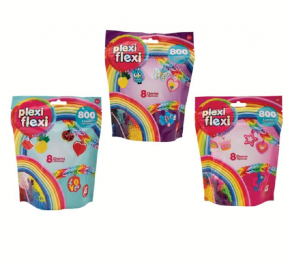 PLEXI FLEXI ΣΑΚΟΥΛΑΚΙ 800 ΛΑΣΤΙΧΑΚΙΑ & 8 ΑΞΕΣΟΥΑΡ (ASSORT OF 3 DESIGNS) (ΚΙΝΑ)