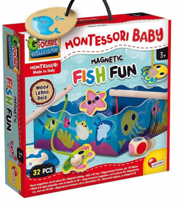 MONTESSORI BABY WOOD MAGNETIC FISH FUN