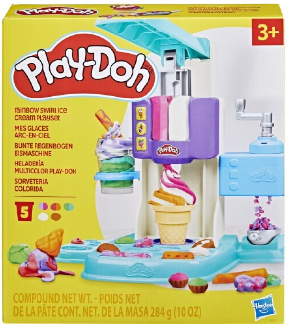 PLAY DOH RAINBOW SWIRL ICE CREAN PLAYSET (KINA)