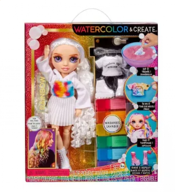 RAINBOW HIGH ΚΟΥΚΛΑ ΣΕΤ ΖΩΓΡΑΦΙΖΩ TIE DYE/ΜΩΒ ΜΑΤΙΑ (ΟΛΛΑΝΔΙΑ)