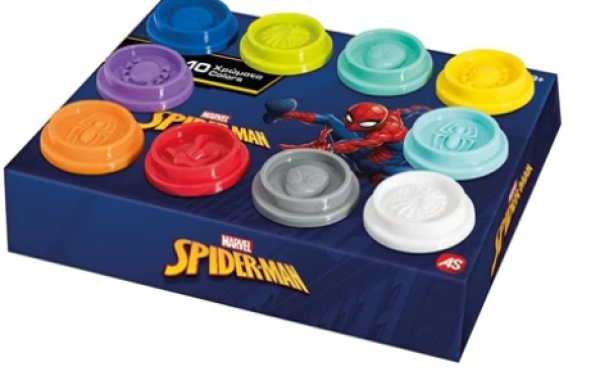 10 ΒΑΖΑΚΙΑ ΠΛΑΣΤΕΛΙΝΗΣ 2οz ΣΕ ΚΟΥΤΑΚΙ SPIDERMAN (KINA)