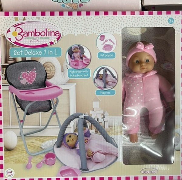 BAMBOLINA AMORE DELUXE ΣΕΤ 7 ΣΕ 1 ΜΕ ΚΟΥΚΛΑ 36εκ.