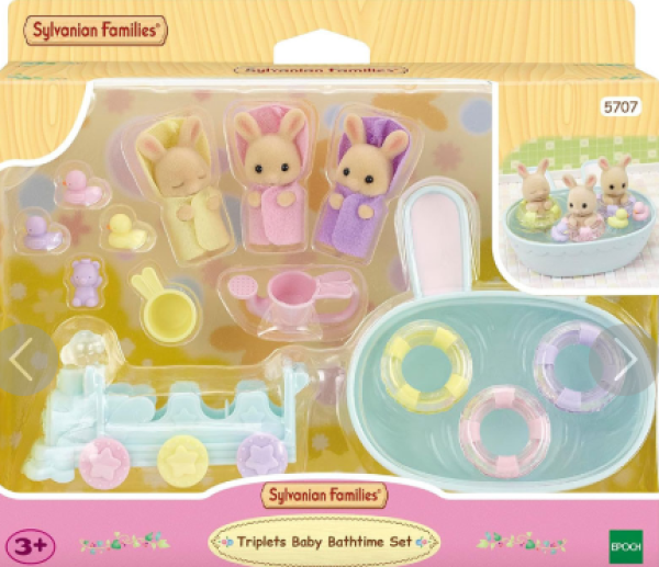 SYLVANIAN TRIPLES LAPIN CREME SET BAIN