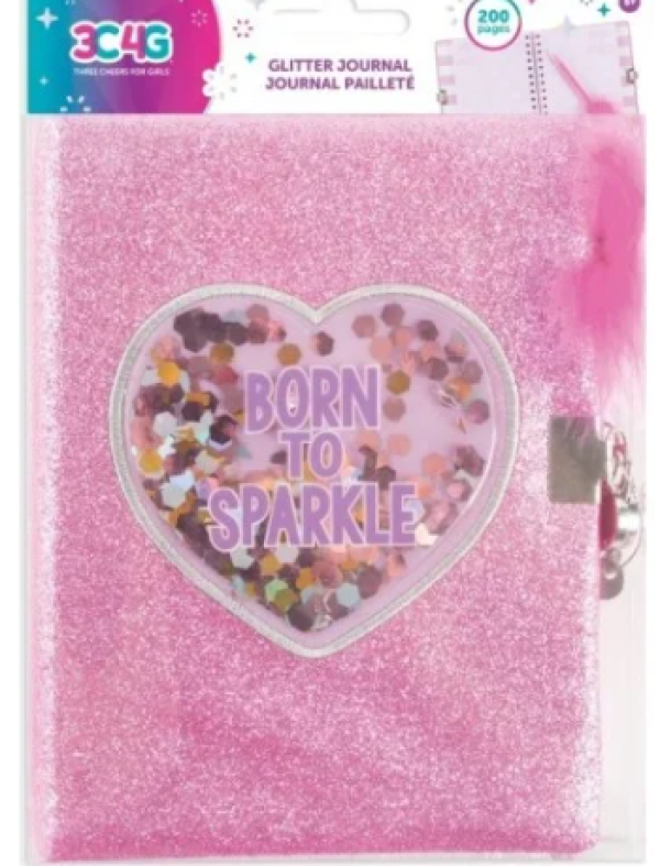 3C4G BORN TO SPARKLE GLITTER JOURNAL AND PEN (KINA)