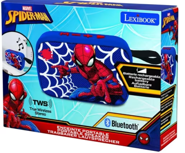 SPIDERMAN BLUETOOTH PORTABLE SPEAKER WITH FABRIC FIN