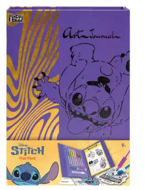 HAPPIHOBBI ART JOURNAL FLUO ΣΤΥΛΟ STITCH (ΚΙΝΑ)