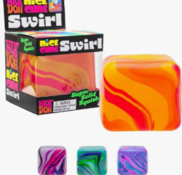 Μπαλα NEE DOH Nice cube Swirl 4χρωματα-ΣΤΑΝΤ 12τεμ.(ΚΙΝΑ)