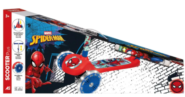 SCOOTER PLUS SPIDER-MAN ΜΕ ΦΩΤΙΖΟΜΕΝΕΣ ΡΟΔΕΣ ΛΑΜΠΑΔΑ (ΚΙΝΑ)