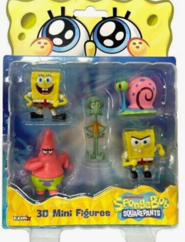 SPONGE BOB MOVIE 3D MINI FIGURES 5 PACK (KINA)