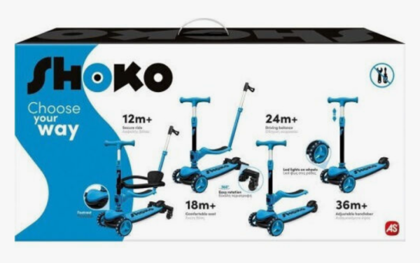 SHOKO SCOOTER PRIME 4 IN 1 PLUS ΜΠΛΕ (ΚΙΝΑ)