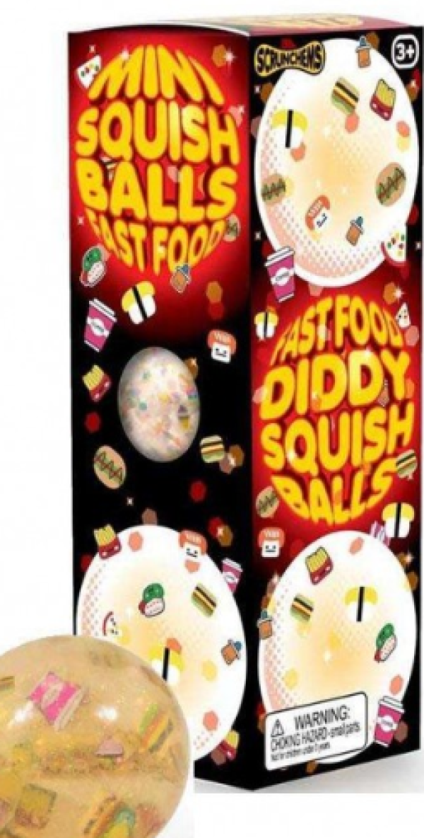 SCRUNCHEMS FAST FOOD DIDDY SQUISH BALLS-ΣΤΑΝΤ 6τεμ.
