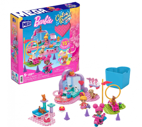 M.BLOKS MEGA BARBIE CLR RVL-ΠΑΙΧΝ.&ΜΠΑΝΙΟ ΜΕ ΖΩΑΚΙΑ