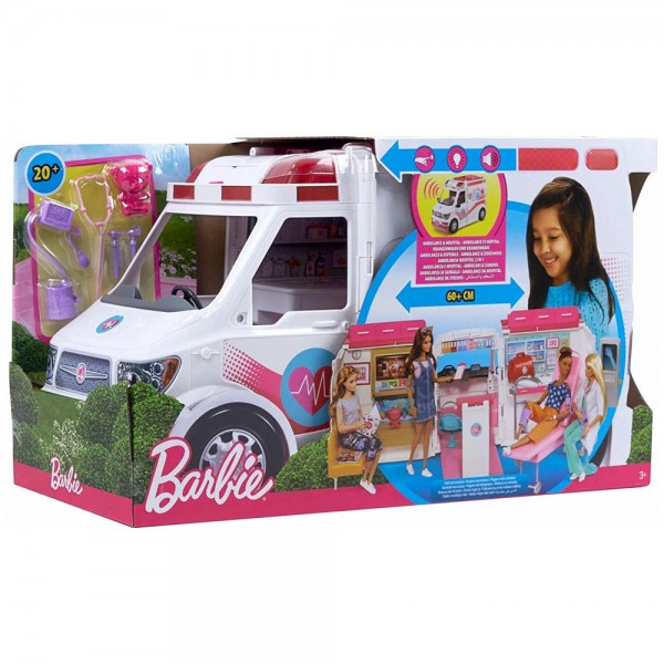 BARBIE - ΚΙΝΗΤΟ ΙΑΤΡΕΙΟ - ΑΣΘΕΝΟΦΟΡΟ