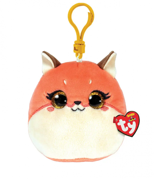 TY Squishy Beanies Roxie Χνουδωτό Κλιπ Αλεπού Λευκό Και Πορτοκαλί