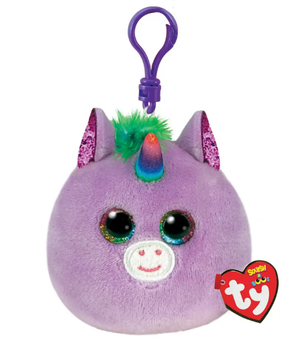 TY Squishy Beanies Rosette Χνουδωτό Κλιπ Μονόκερος Μωβ