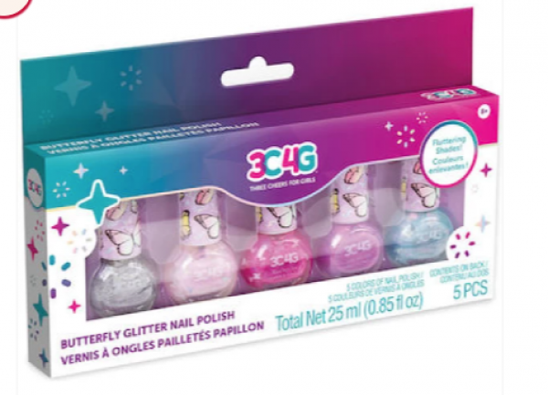 BUTTERFLY GLITTER NAIL POLISH