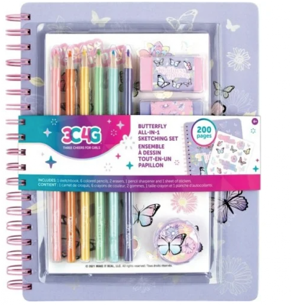 BUTTERFLY ALL-IN-1 SKETCHING SET  (KINA)