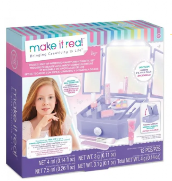 BEAUTY DLX LIGHT UP MIRR VANITY AND COSM SET (KINA)