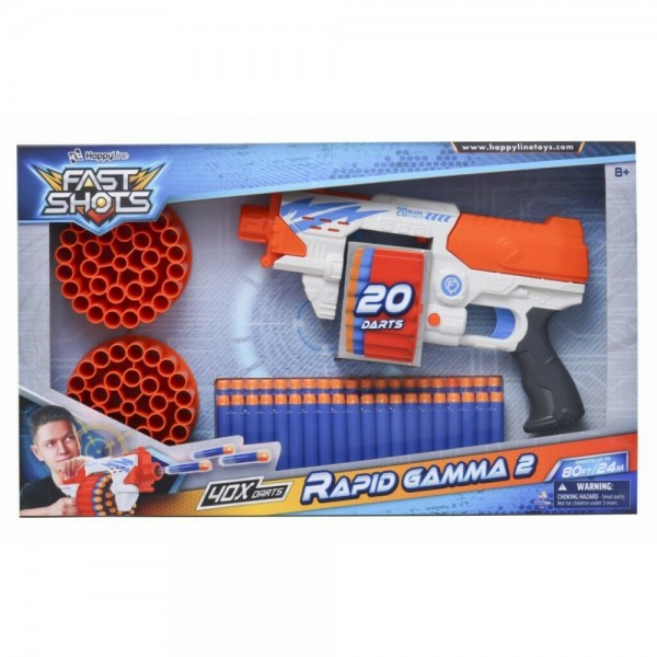 FAST SHOTS RAPID GAMMA SET WITH 40 FOAM DARTS AND 2 BARRILS