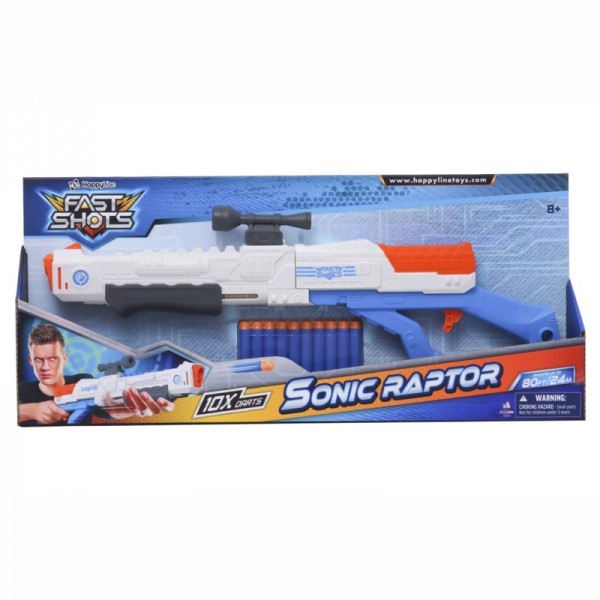 FAST SHOTS SONIC RAPTOR SET WITH 10 FOAM DARTS