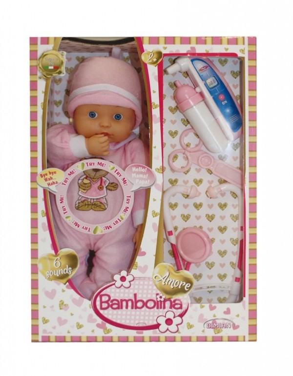 BAMBOLINA AMORE 33εκ.ΓΙΑΤΡΟΣ ΜΕ ΗΧΟΥΣ & AΞΕΣΟΥΑΡ