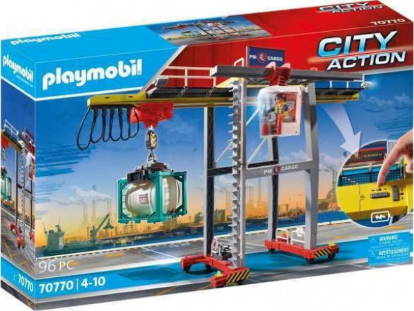 PLAYMOBIL-ΓΕΡΑΝΟΓΕΦΥΡΑ ΦΟΡΤΟΕΚΦΟΡΤΩΣΗΣ CONTAINER